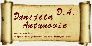 Danijela Antunović vizit kartica